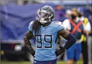  ?? BRETT CARLSEN / AP / FILE ?? Defensive end Jadeveon Clowney is leaving the Tennessee Titans after signing a free agent contract with the Browns. He signed a one-year, $10 million contract on Wednesday.