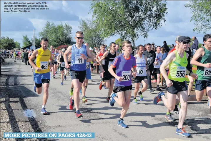  ??  ?? More than 600 runners took part in the 17th Bosworth Half Marathon which took place on May 14. A gallery of photos from the event are inside. Picture: Chris Upton