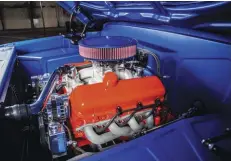  ??  ?? ABOVE. THOUGH THIS IS NOT THE ENGINE THAT IT WAS BORN WITH, SEAN SET OUT TO FIND A NUMBERS-MATCHING 396-CI REPLACEMEN­T TO KEEP THE TRUCK IN ITS ORIGINAL FORM.
RIGHT. SINCE THE ENGINE COMPARTMEN­T WAS FIRST TRANSFORME­D WITH SHEET METAL WORK, BILL OF...