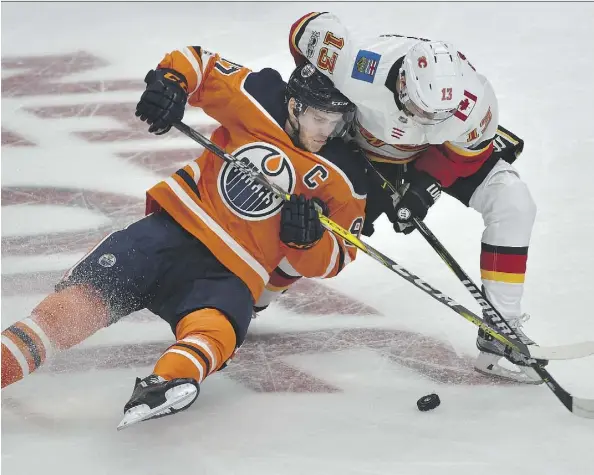  ?? ED KAISER ?? With youthful star power such as Edmonton Oilers captain Connor McDavid, left, and Calgary Flames forward Johnny Gaudreau, the 2018 Olympics could have provided a golden opportunit­y for the NHL to sell its brand internatio­nally. Yet it’s an opportunit­y...