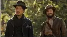  ?? COURTESY OF A24 ?? Orion Lee, left, and and John Magaro in a scene from “First Cow.”