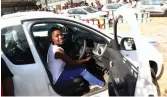  ??  ?? One of Choppies workers Beatrice Mpande who won a Chevrolet Backie at the grand draw