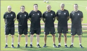  ?? FOTO: M. LÓPEZ ?? De izquierda a derecha, Kisluk, Marcucci, Berizzo, Fernández, Bonano y Uglessich