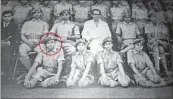  ?? HT PHOTO ?? A Class 9 photo of Narendra Modi (circled) with principal Rasvihari Maniar.