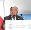  ?? (EFE) ?? DISCURSO. El secretario general de la ONU, Antonio Guterres, durante la inauguraci­ón de la cumbre COP24.