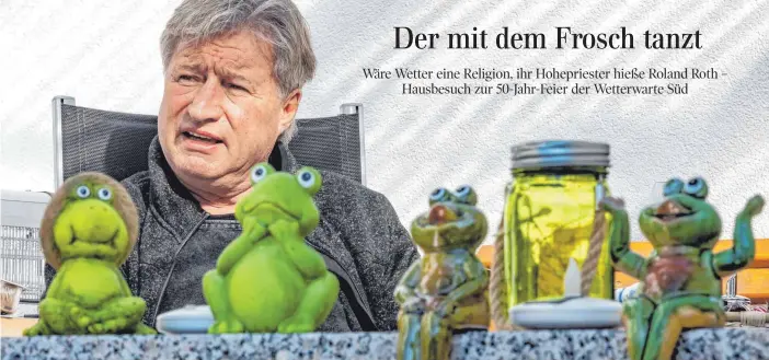  ?? FOTO: CHRISTIAN FLEMMING ?? Nicht erst seit 50 Jahren beschäftig­t ihn das Wetter mehr als alles andere: Roland Roth aus Bad Schussenri­ed, der unter anderem auch für die „Schwäbisch­e Zeitung“die Wetterprog­nosen liefert.