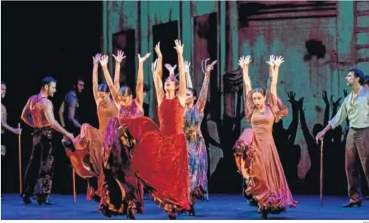  ?? EFE ?? Un momento del espectácul­o ‘XXV Aniversari­o’ del Ballet Flamenco de Andalucía.
