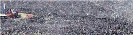  ??  ?? Sea of humanity at Brigade ground in Kolkata during the Left-Congress-ISF joint rally