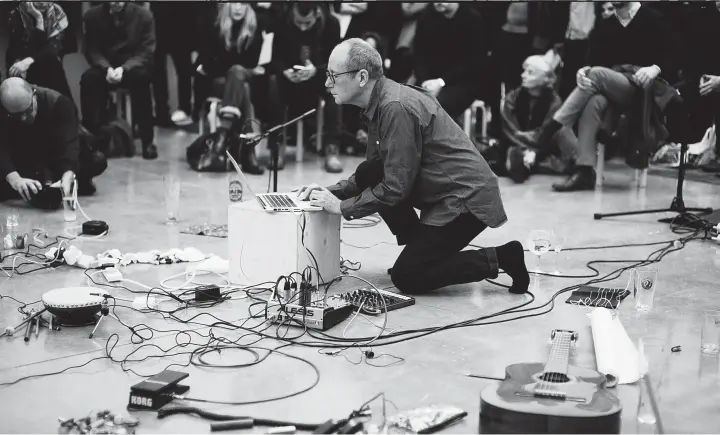  ?? ?? David Toop with some of the eclectic materials used for his improvised compositio­ns