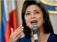  ?? PHOTO: REUTERS ?? Philippine­s Vice President Leni Robredo has resigned from her position.