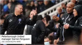  ?? JOE GIDDENS/PA WIRE ?? Peterborou­gh United manager Darren Ferguson