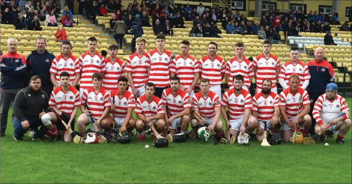  ?? Photo by Michelle Cooper Galvin ?? The Kilgarvan Hurling team who were defeated by St Brendan’s in the Kerry County Intermedia­te Championsh­ip in Lewis Road, Killarney on Saturday.