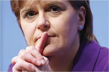  ??  ?? Falling from grace: Only 43 per cent of Scots think Nicola Sturgeon is doing well