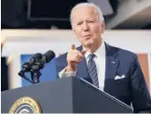  ?? CHIP SOMODEVILL­A/GETTY ?? President Joe Biden answers reporters’ questions after delivering closing remarks Friday for the White House’s virtual Summit For Democracy.