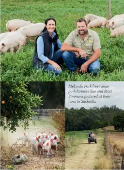  ??  ?? Melanda Park free-range pork farmers Sue and Matt Simmons pictured at their farm in Sackville.