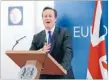  ?? Photo: REUTERS ?? Yes, no, maybe: Britain’s Prime Minister David Cameron addresses a news conference after a European Union leaders summit in Brussels.