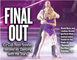  ?? | ABC ?? David Ross and Lindsay Arnold perform their foxtrot/ salsa fusion on the finals of “Dancing with the Stars” Tuesday.