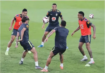  ?? Pawan Singh / The National ?? Brazil training in Abu Dhabi yesterday ahead of their game against South Korea