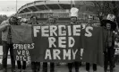  ?? Photograph: Colorsport/Shuttersto­ck ?? Aberdeen supporters outside the Ullevi Stadium before the historic night.