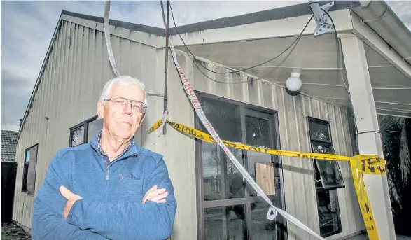  ?? Photo / Paul Taylor ?? Napier resident John Wuts says he’s “fed up” with how long it’s taking to fix a burnt-out Housing New Zealand unit on his Tamatea street.