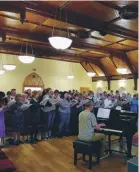  ??  ?? The St Magnus Festival Chorus in rehearsals