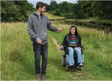  ?? ?? Emma Muldoon and her care assistant Allan like to explore their local parks in Stirlingsh­ire