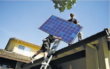  ?? Michael Noble Jr. / The Chronicle 2016 ?? California is a leader in solar energy and related jobs. A 30 percent tariff on imported solar panels imposed by President Trump is a threat to jobs and the industry’s future in the state, some analysts say.