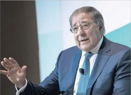  ?? Drew Angerer Getty Images ?? LEON PANETTA, who was CIA chief and Defense secretary in the Obama administra­tion, warned against the president’s tweets. “When you tweet something ... out there, you don’t know what the consequenc­es are going to be. And the consequenc­es could involve...