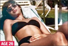 ??  ?? Youthful: Pamela sunning herself on the beach 28 years ago