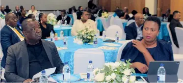  ?? ?? ▴The Minister of Education Owen Nxumalo seated with Under Secretary Naniki Mnisi during the Indaba.
