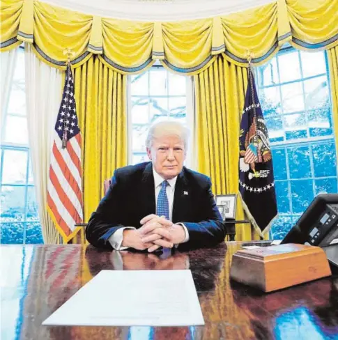  ?? REUTERS ?? El presidente Trump, ayer en el Despacho Oval de la Casa Blanca