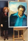  ?? (Courtesy) ?? OSNAT KOLLEK displays the portrait she painted of her late father, Teddy Kollek, at the Jewish Museum in Vienna.
