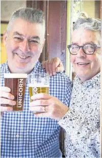  ??  ?? ●●Steve King (left) and Joe Quinn, retiring licensees at the Arden Arms