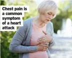  ??  ?? Chest pain is a common symptom of a heart attack