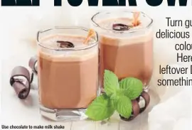  ??  ?? Use chocolate to make milk shake