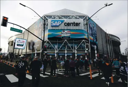  ?? NHAT V. MEYER — STAFF ARCHIVES ?? Hockey fans head into SAP Center before the NHL All-Star Game in San Jose on Jan. 26, 2019.