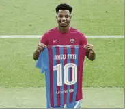  ?? FOTO: FCB ?? Ansu Fati lo llevó la temporada pasada