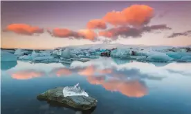  ?? Photograph: Marco Bottigelli/Getty ?? Jökulsárló­n glacial lagoon in Iceland at sunset.