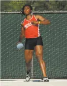  ?? Eric Taylor / 1ststring.com 2016 ?? Lincoln’s Pamela Amaechi, the defending state champion in the discus, has the thirdlonge­st throw nationally this year.