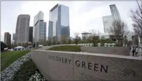  ?? DAVID J. PHILLIP — THE ASSOCIATED PRESS ?? This photo shows Discovery Green park in Houston. Super Bowl LI will be played Feb. 5 at NRG Stadium in Houston.