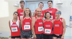  ?? FOTO: TSG EHINGEN ?? Die TSG-Leichtathl­eten nach dem Stadtlauf in Bad Buchau.