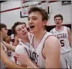  ?? PHOTO BY JIM GENSHEIMER ?? Sacred Heart Prep’s Charlie Selna made a shot at the buzzer in double OT to win a playoff game.