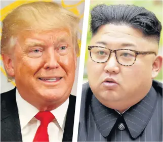  ??  ?? LOOSE CANNONS Tensions have been rising between Trump and North Korea leader Kim Jong-un