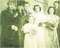  ??  ?? Wedding party in Ayr This was on February 16, 1945. The reception was at the old Royal Hotel in Kyle Street