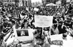  ?? PHOTO: PTI ?? Loyola College students during their protest against NEET, earlier this month, in Chennai