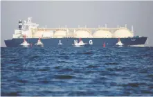  ?? ISSEI KATO/REUTERS FILES ?? A liquefied natural gas tanker is tugged in Futtsu, east of Tokyo. Asia is forecast to boost almost 75 per cent of LNG demand growth to 2040 as domestic gas output falls.