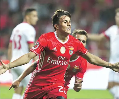  ??  ?? Cervi marcou o primeiro golo do Benfica na final da Supertaça