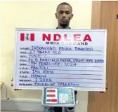  ?? ?? Igboanugo Ebuka Thankgod was among the suspects arrested when police cracked down on a heroin traffickin­g syndicate with links to South Africa, Mozambique, the US and Europe.