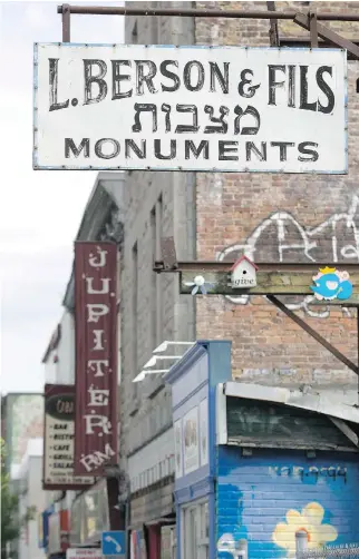  ?? VINCENZO D’ALTO/MONTREAL GAZETTE FILES ?? Berson & Fils, had survived the many changing faces of the Main on St. Laurent Boulevard. But after 93 years, a For Sale sign has appeared out front.