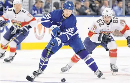  ?? DAN HAMILTON-USA TODAY SPORTS ?? Defenceman Rasmus Sandin (38) is one of the young defenceman the Toronto Maple Leafs will be counting as they make a playoff push with the season winding down.